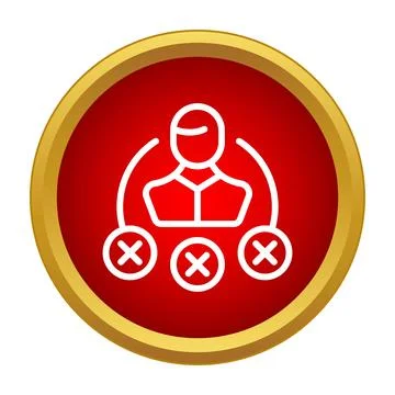 Hr recruitment process rejecting candidate profile icon Stock Illustration