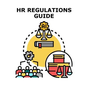 Hr regulations guide with ai and employee management 스톡 일러스트