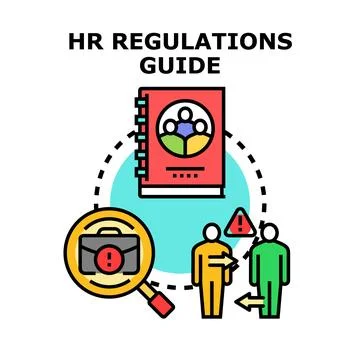 Hr regulations guide explaining compliance and business ethics Stock Illustration