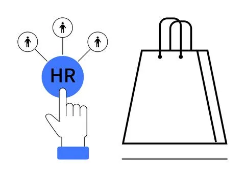 HR Selection Process and Shopping Bag Connection Stock Illustration