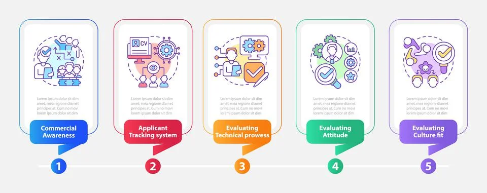 HR skills and software rectangle infographic template 库存插图