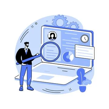 HR software abstract concept vector illustration. Illustrazione stock