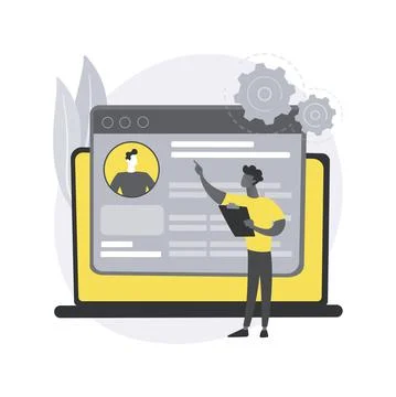 HR software abstract concept vector illustration. Stock Illustration