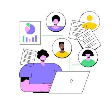 HR software abstract concept vector illustration. Stock-Illustration