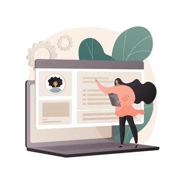 HR software abstract concept vector illustration. Stock Illustration