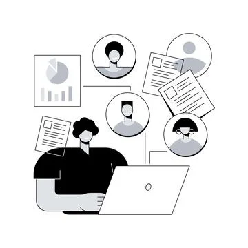HR software abstract concept vector illustration. Stock Illustration