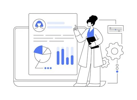 HR software abstract concept vector illustration. Stock Illustration