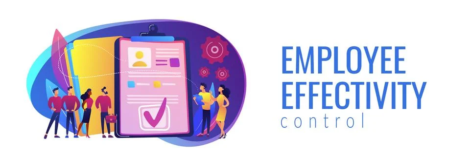HR software concept banner header. Stock Illustration