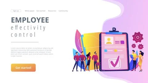 HR software concept landing page. Stock Illustration