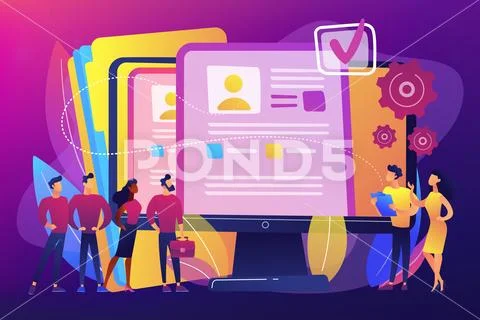 HR software concept vector illustration. Stock Illustration