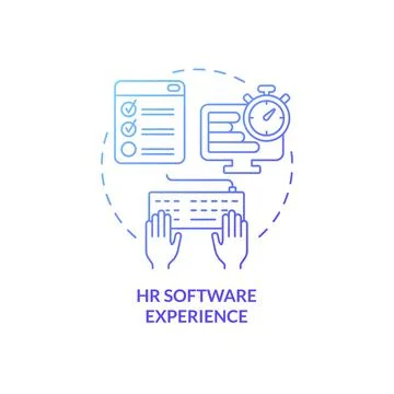 HR software experience blue gradient concept icon Illustrazione stock