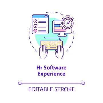 HR software experience concept icon Stock-Illustration
