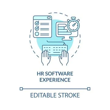 HR software experience turquoise concept icon Stock Illustration