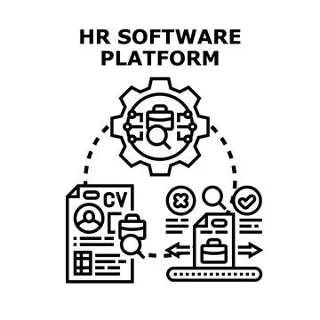 Hr software platform managing job application process Illustrazione stock