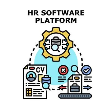 Hr software platform managing job application process Stock Illustration