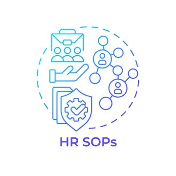 HR sops blue gradient concept icon Stock Illustration