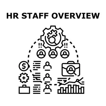 Hr staff overview assessing human resources management Stock Illustration