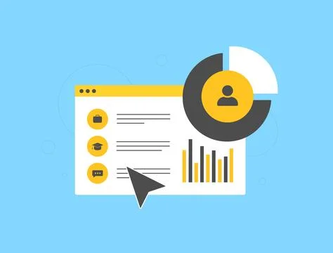 HR statistics, metrics and analytics for workforce management. HR data analysis Stock Illustration