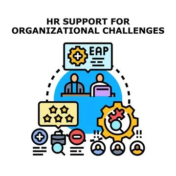 Hr support addressing organizational challenges and employee well being Illustrazione stock
