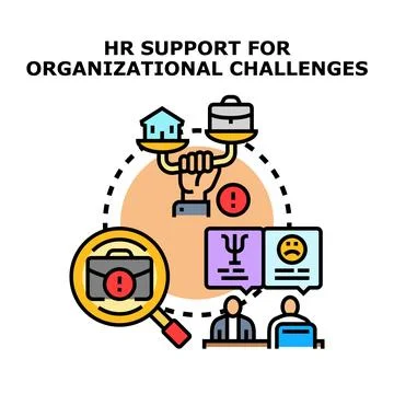 Hr support navigating organizational challenges and employee well being Stock Illustration