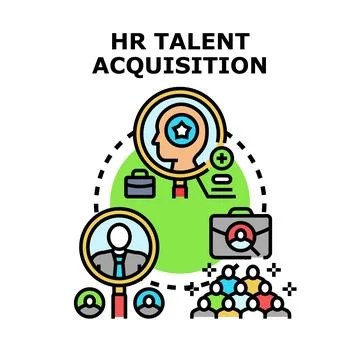 Hr talent acquisition process finding new employees Stock Illustration