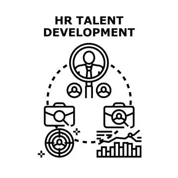Hr talent development process developing human capital Stock Illustration