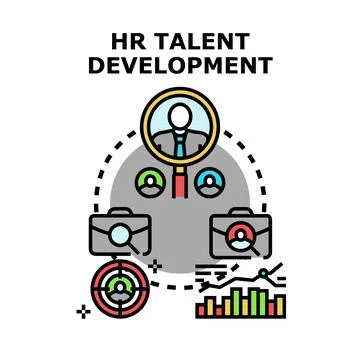 Hr talent development process developing human capital Stock Illustration