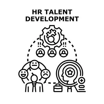 Hr talent development process enhancing employees skills Illustrazione stock