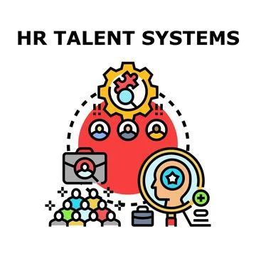 Hr talent systems developing recruitment and management process Stock Illustration