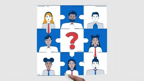 HR team puzzle with missing piece hand drawn whiteboard animation Stock Footage 314043838