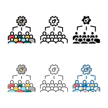 Hr work color icon vector styleset 스톡 일러스트
