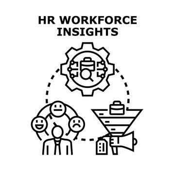 Hr workforce insights analyzing employee performance concept Illustrazione stock