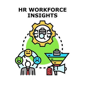 Hr workforce insights analyzing employee performance concept Stock Illustration