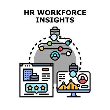 Hr workforce insights concept with data analysis Stock Illustration