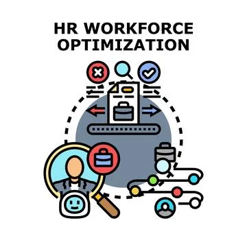 Hr workforce optimization business process management concept Stock Illustration