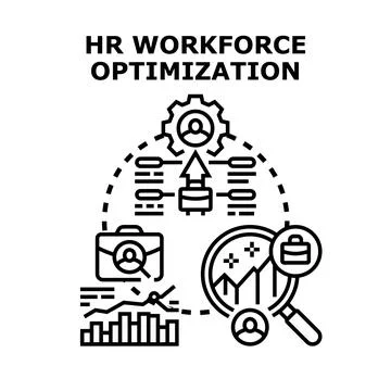 Hr workforce optimization business strategy planning concept 스톡 일러스트