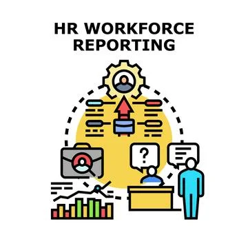 Hr workforce reporting managing employee data and analytics 库存插图