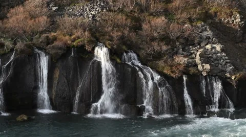 Hraunfoss, Iceland Video stock 7681237