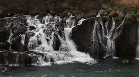 Hraunfoss, Iceland Video stock 7682210