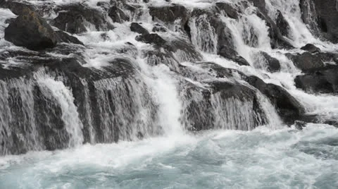 Hraunfossar Falls Stock Footage 23022541