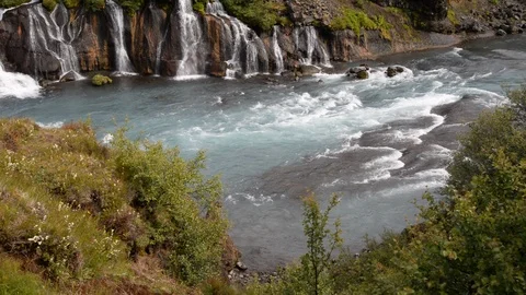 Hraunfossar Stock Footage 106396057