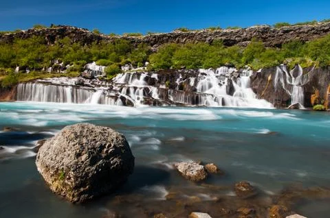 Hraunfossar Foto stock