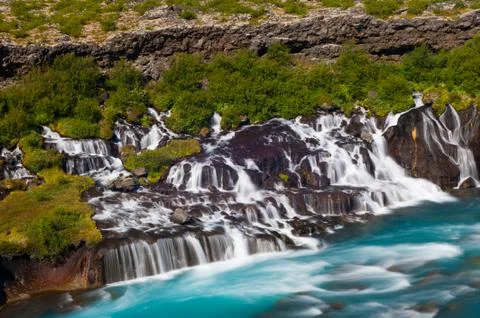 Hraunfossar Foto stock