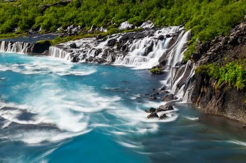 Hraunfossar Foto stock