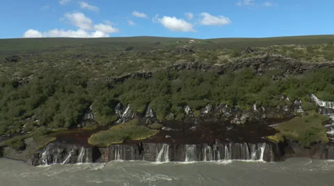 Hraunfossar waterfall in iceland Stock Footage 27669846