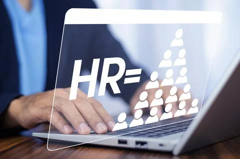 HR(human resources management) HR Management on ERP software manage employe.. Stock Photos
