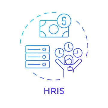 HRIS blue gradient concept icon Stock Illustration