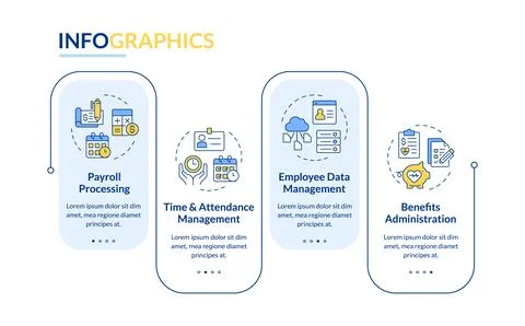 HRIS rectangle infographic vector Illustrazione stock