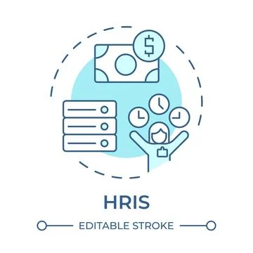 HRIS soft blue concept icon Stock-Illustration