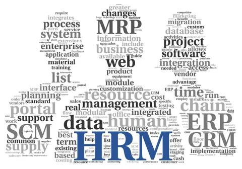 Hrm human resource management concept in tag cloud Stock Illustration
